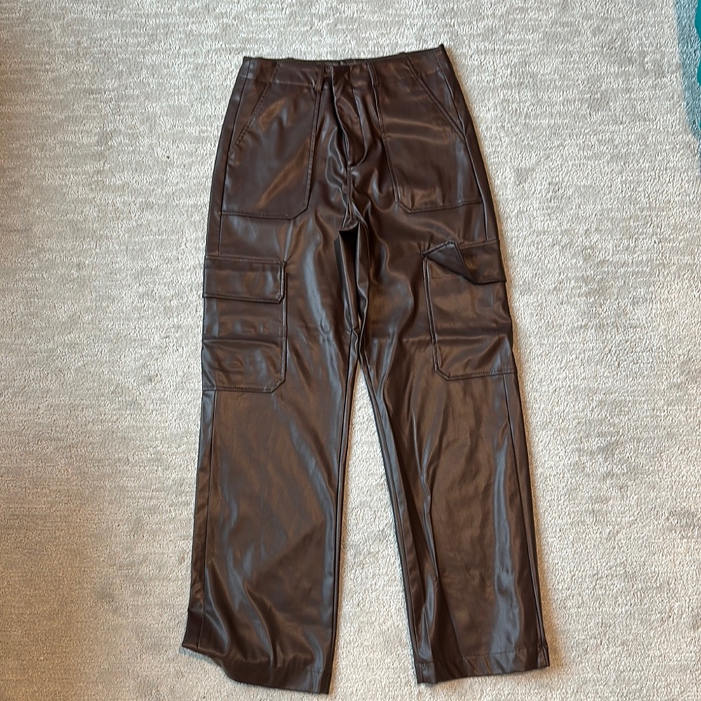 Leather Zara Cargo Pants